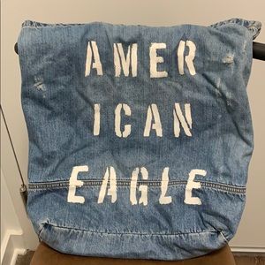 USED Distressed American Eagle Denim Tote Bag